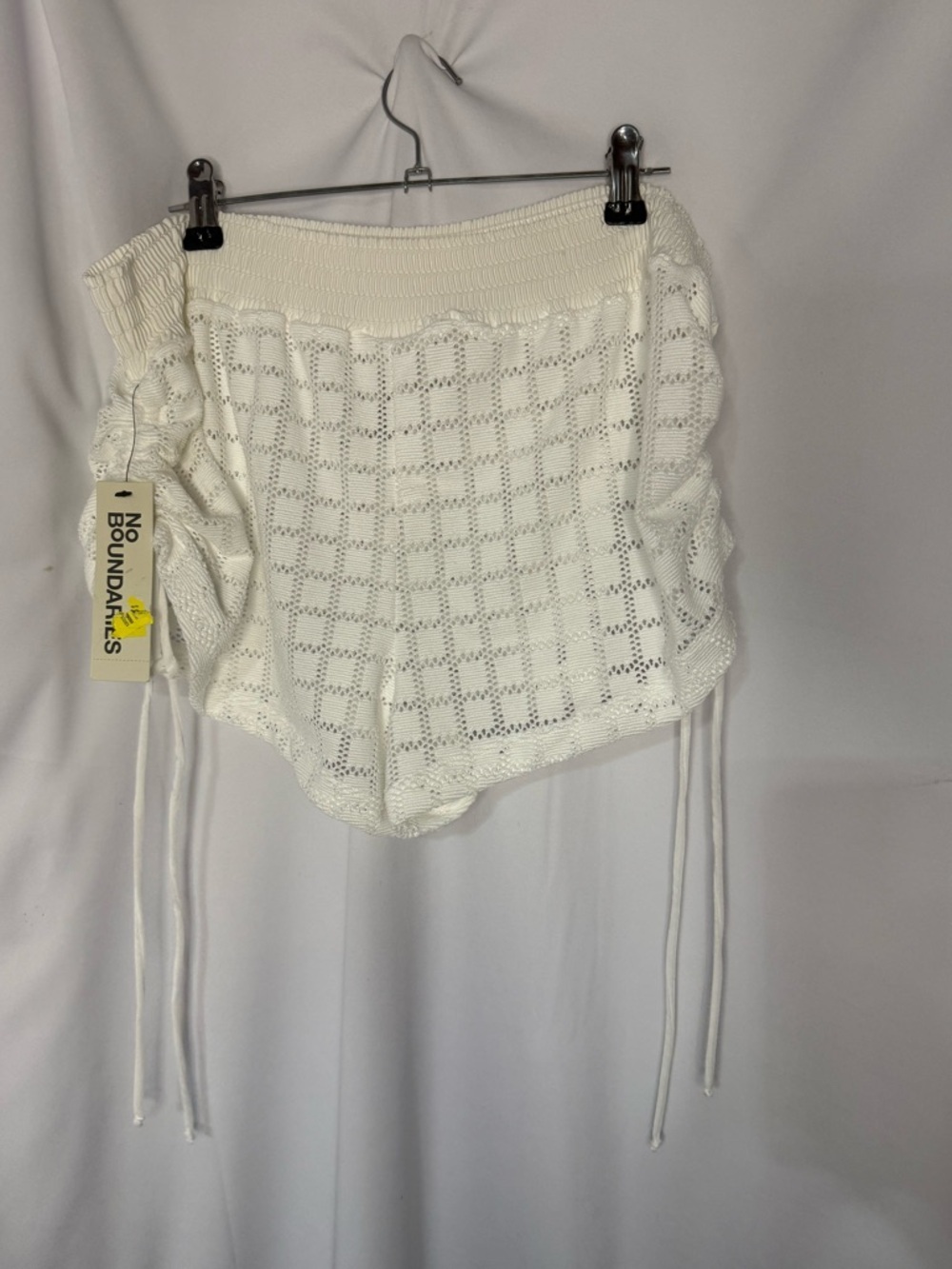 White swim suit cover up shorts - Picture 2 of 3